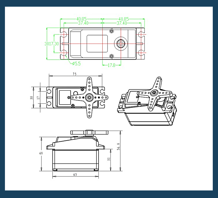 60KG Servo Model by Paglia Industries Download free STL model