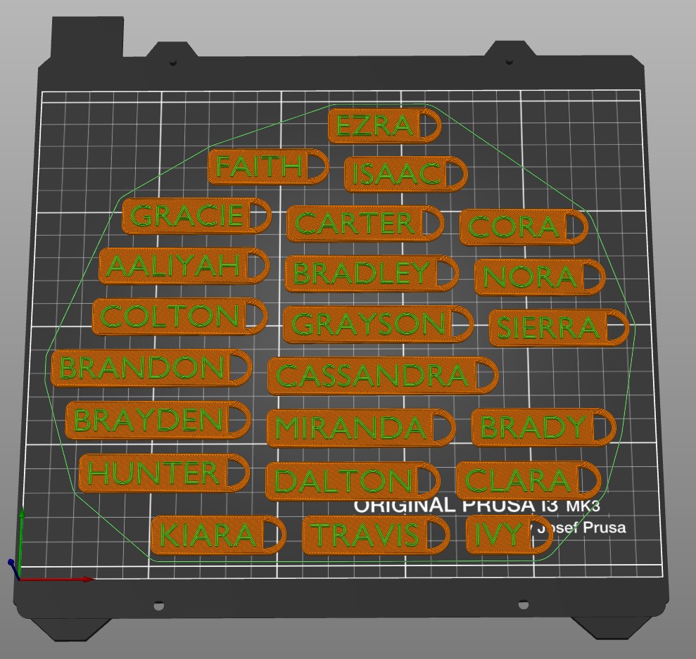 backpack name tags with the most popular names in the USA by