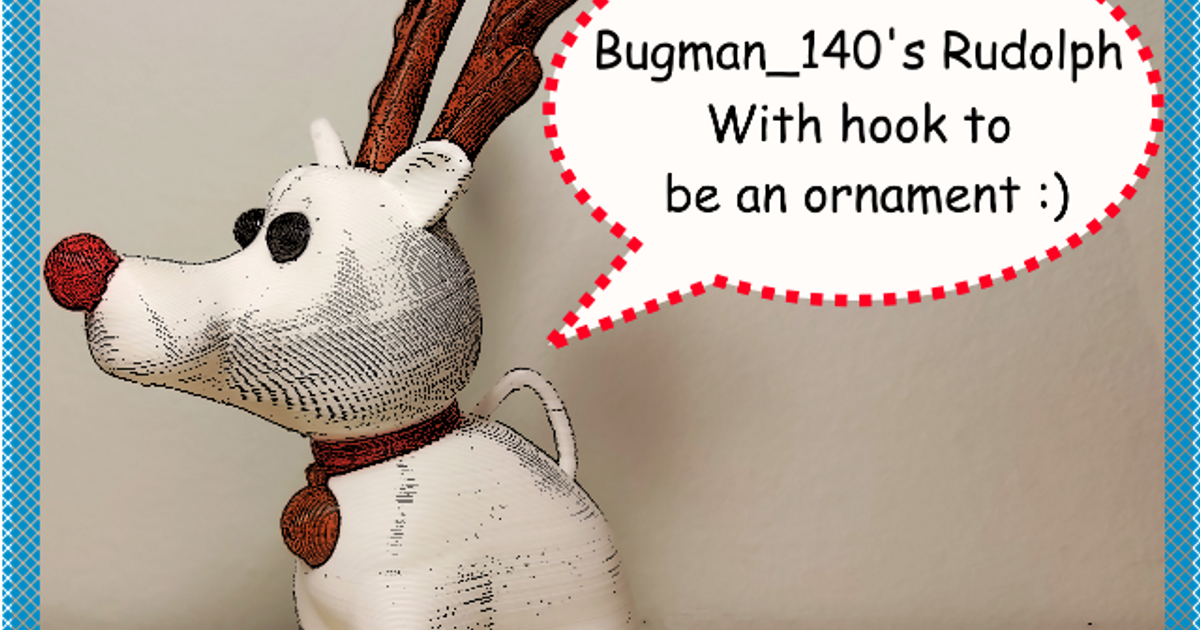 Rudolph the Red Nose SNOWDOG Christmas ornament (remake with a hook) by ...