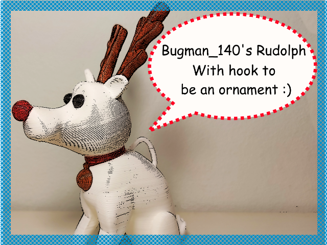 Rudolph the Red Nose SNOWDOG Christmas ornament (remake with a hook)