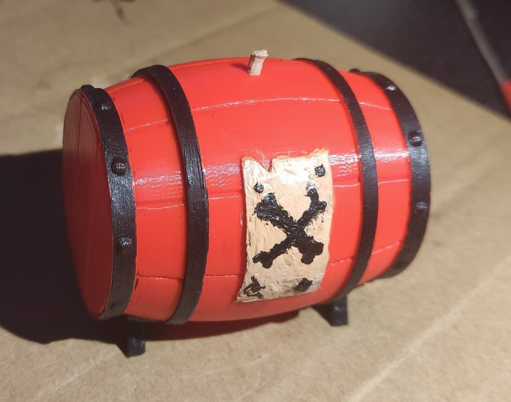 Sea of Thieves Gunpowder Barrel Split with Registration pins by