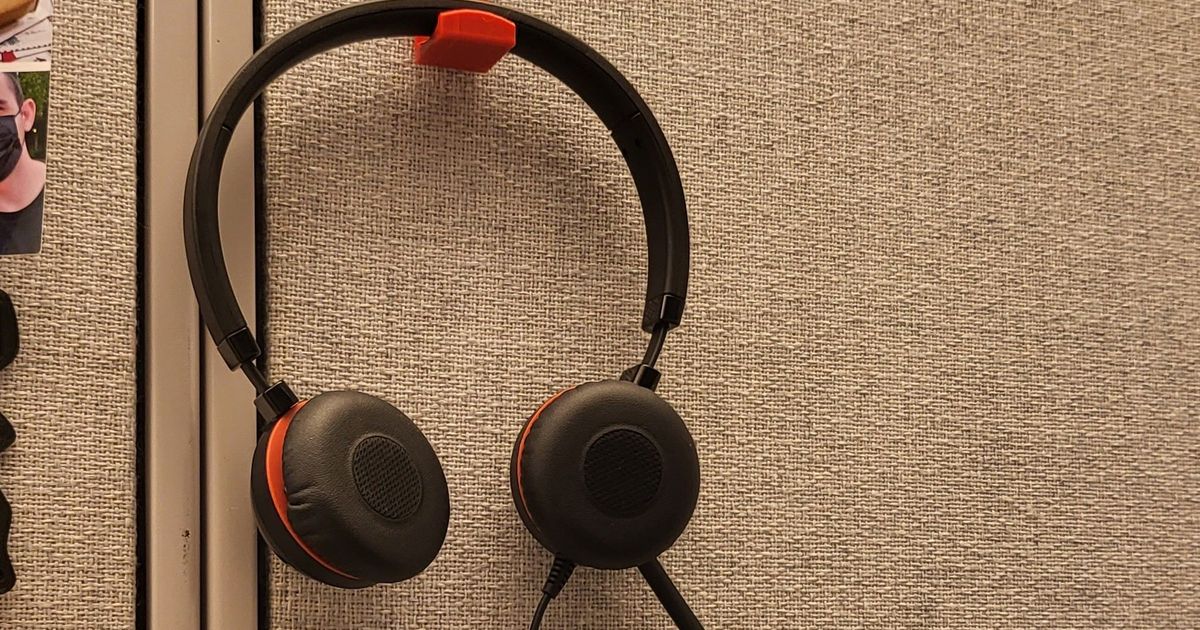 Cubicle Wall Headset Hanger by Luc Dunn Download free STL model