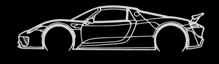 Porsche 918 Spyder Wall art WITH ROOF