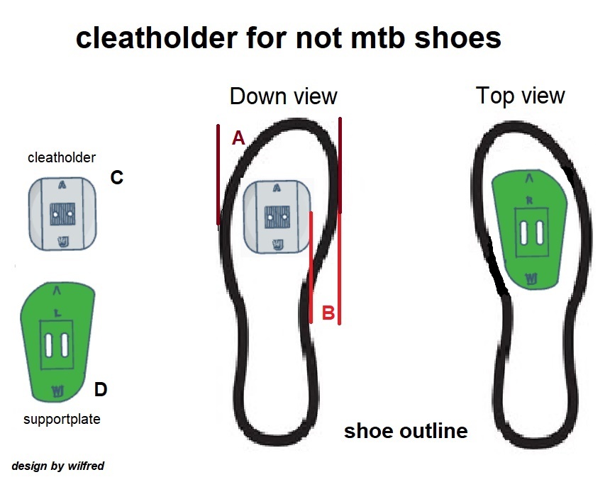 Cleat holder for NOT mtb shoes
