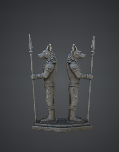 Anubis Guardian Statues – Egyptian Jackal Spear Protectors