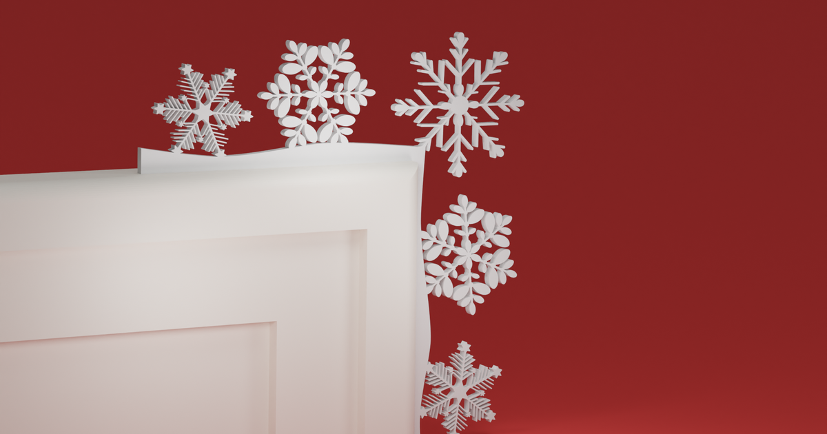 Christmas Door Trim Corner 09 Snowflakes (Christmas ornament) by MaxT Download free STL