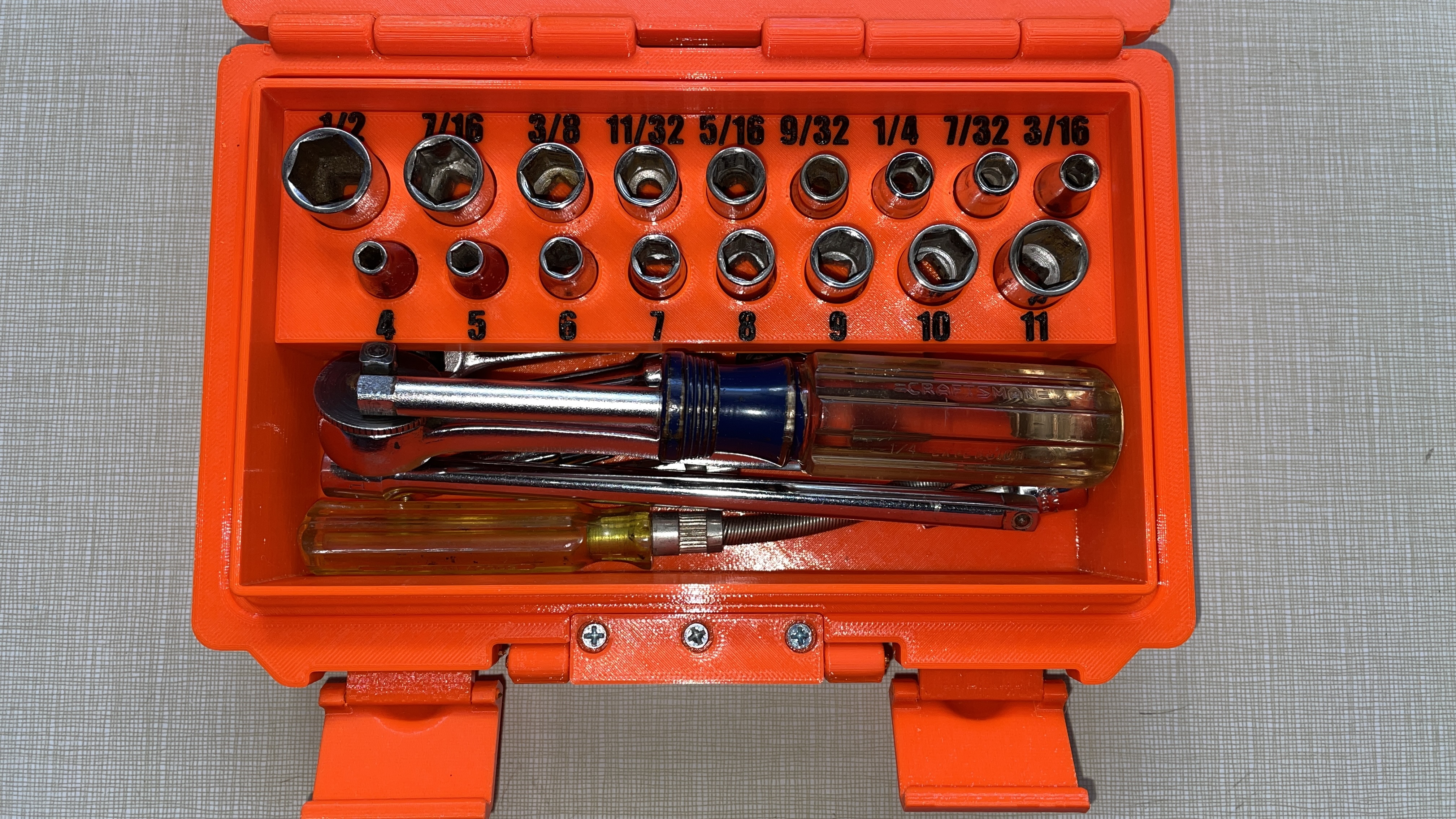 Socket Set Organizer for 1/4" Standard SAE and Metric Sockets