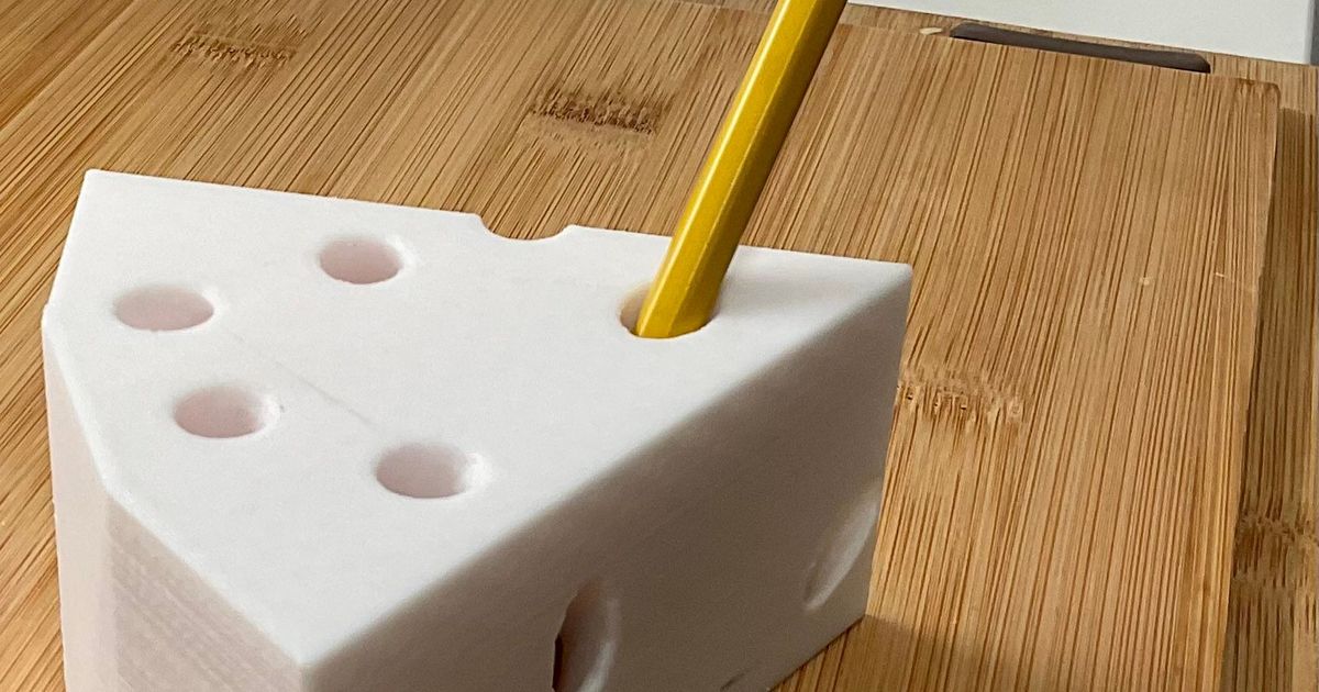 Cheese pencil holder by Fast 3D Download free STL model