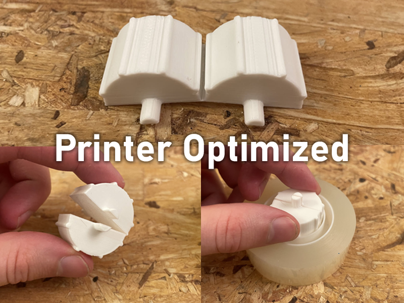 Scotch Tape Dispenser Wheel (No supports - folding design)
