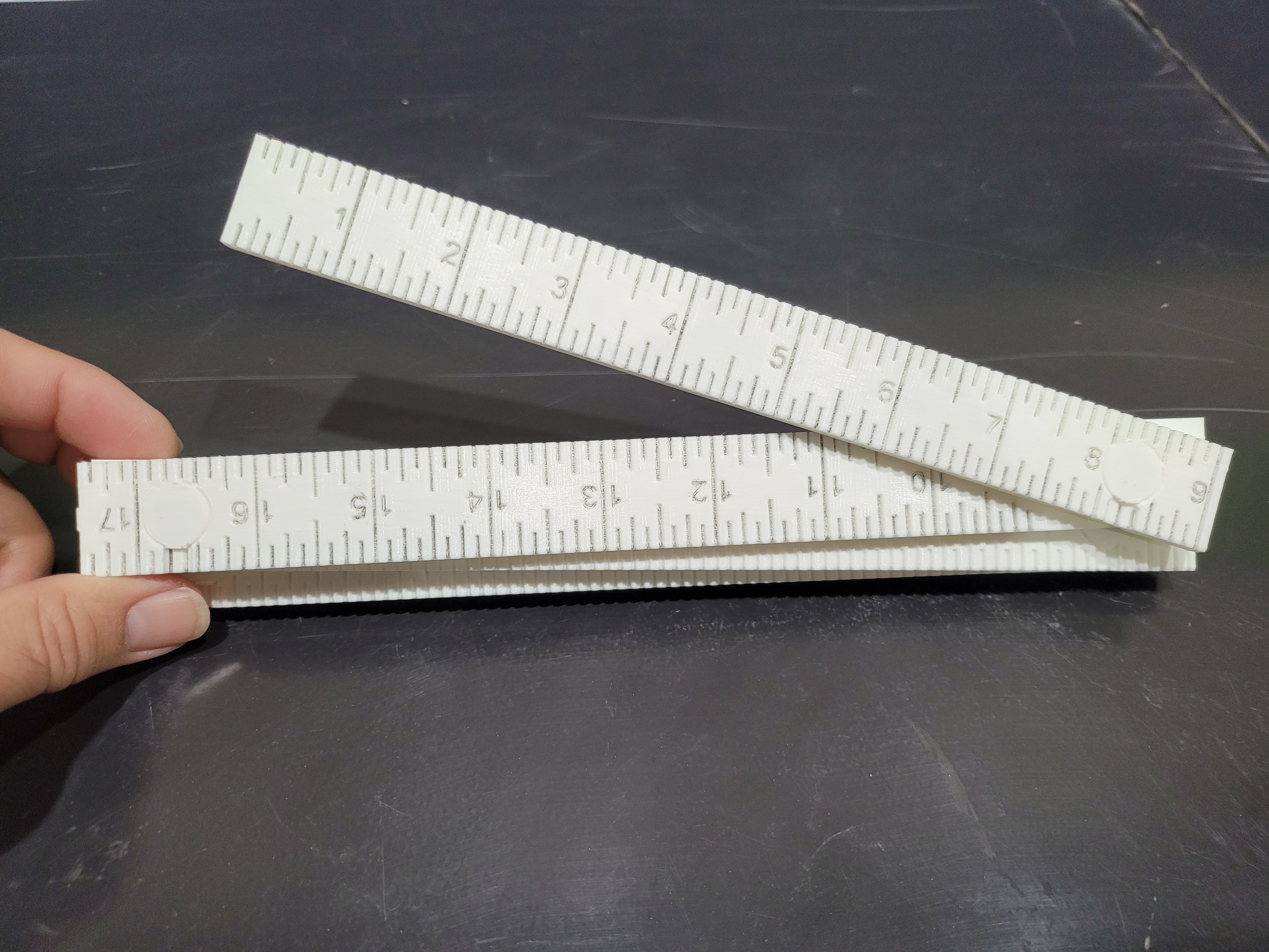 Print in place foldable ruler 40 in long