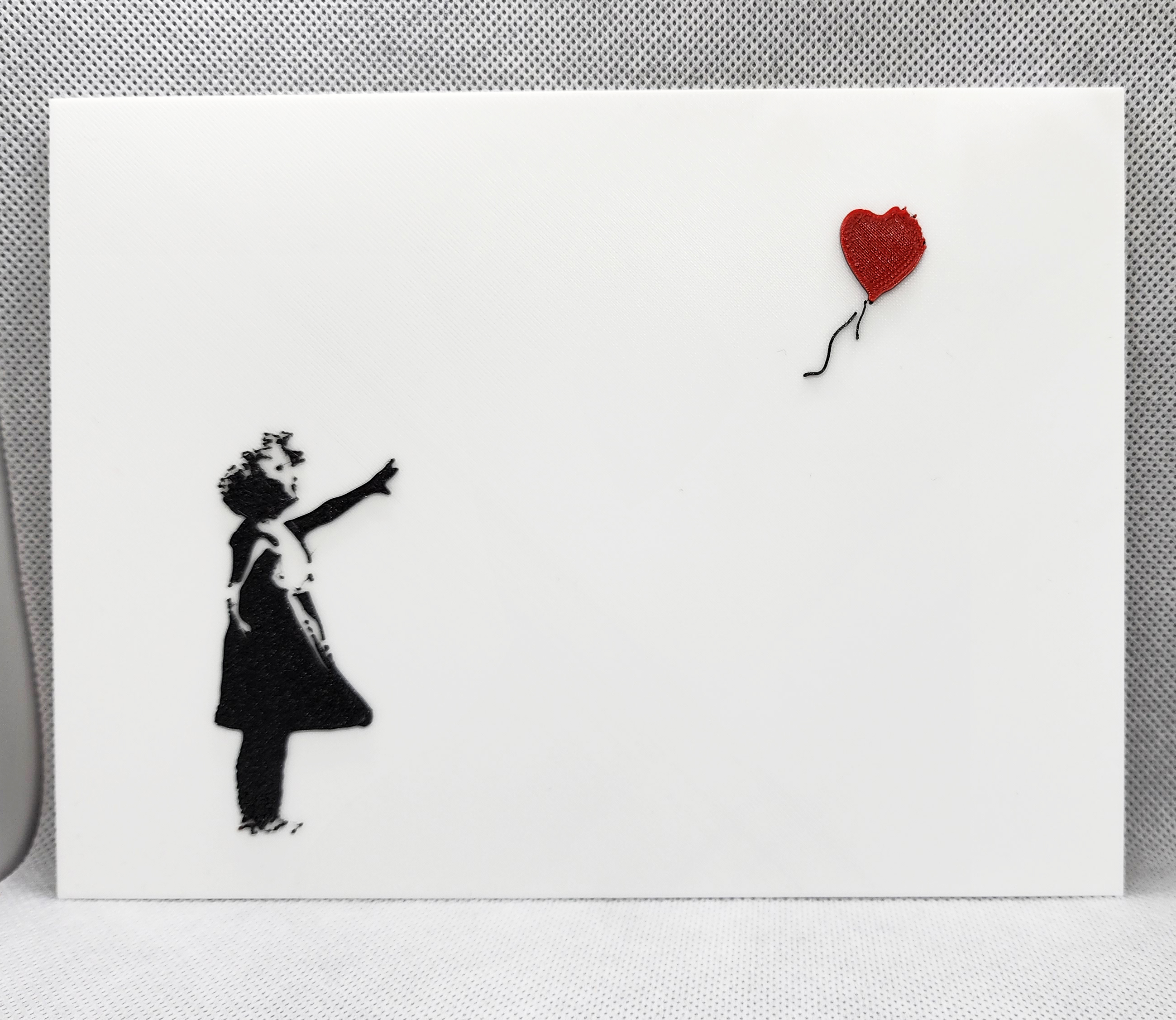Banksy's Girl with Balloon - 3 Color w/filament changes (1 at a time)