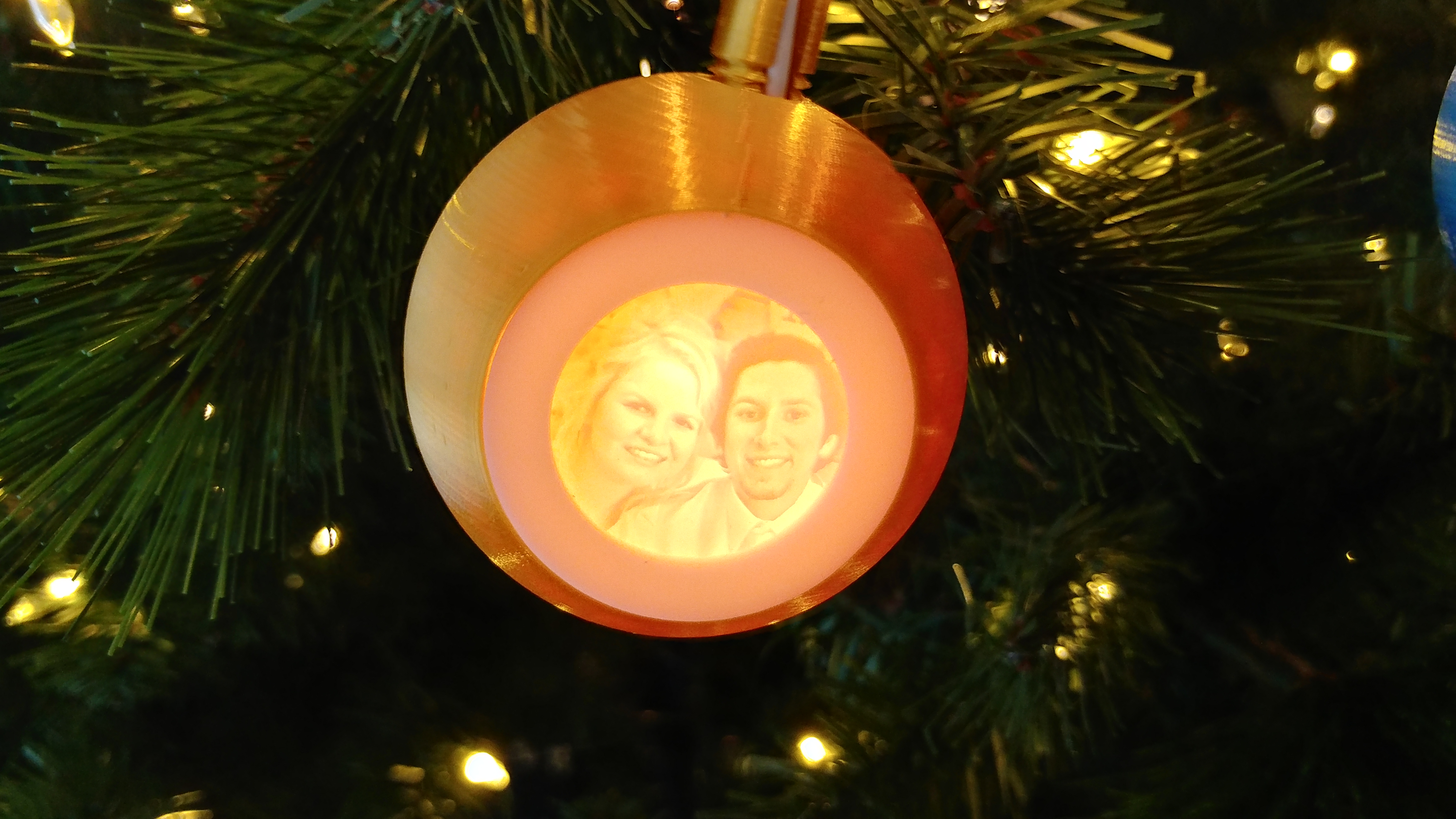 Personalized Backlit Lithophane Christmas Ornament
