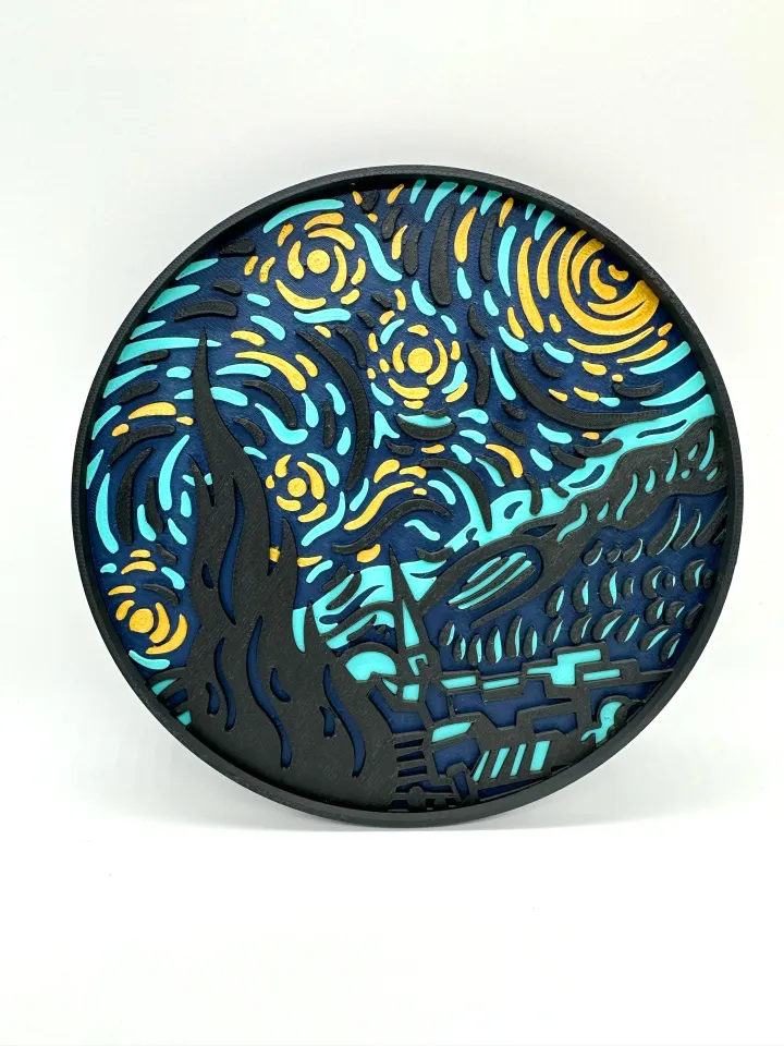 THE STARRY NIGHT - VINCENT VAN GOGH by Bambu Lab | Download free STL ...