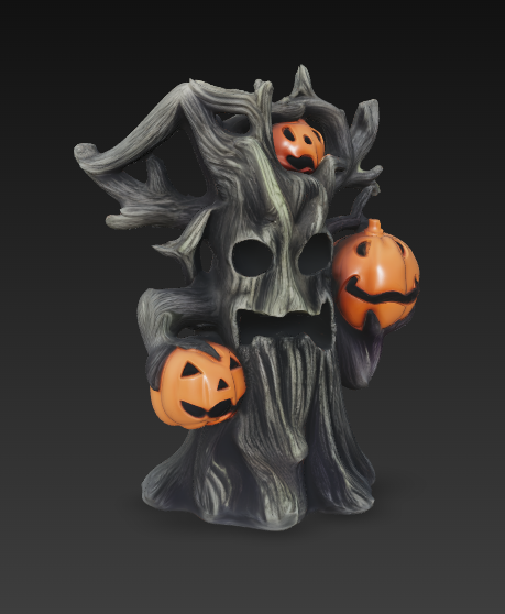 Halloween Kürbisbaum Monsterstatue