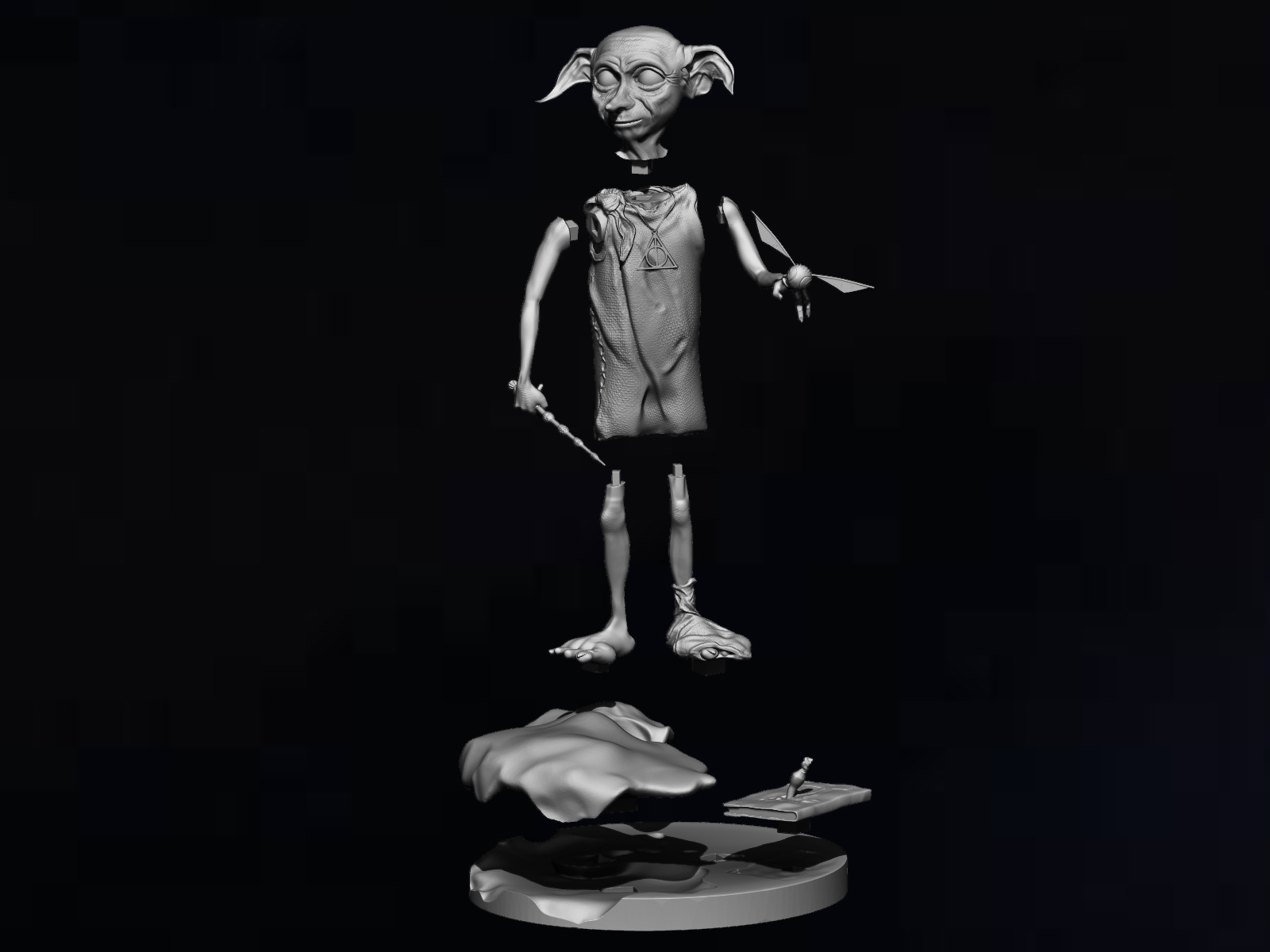 Sculpting Dobby - Harry Potter special - timelapse sculpt and airbrush demo  