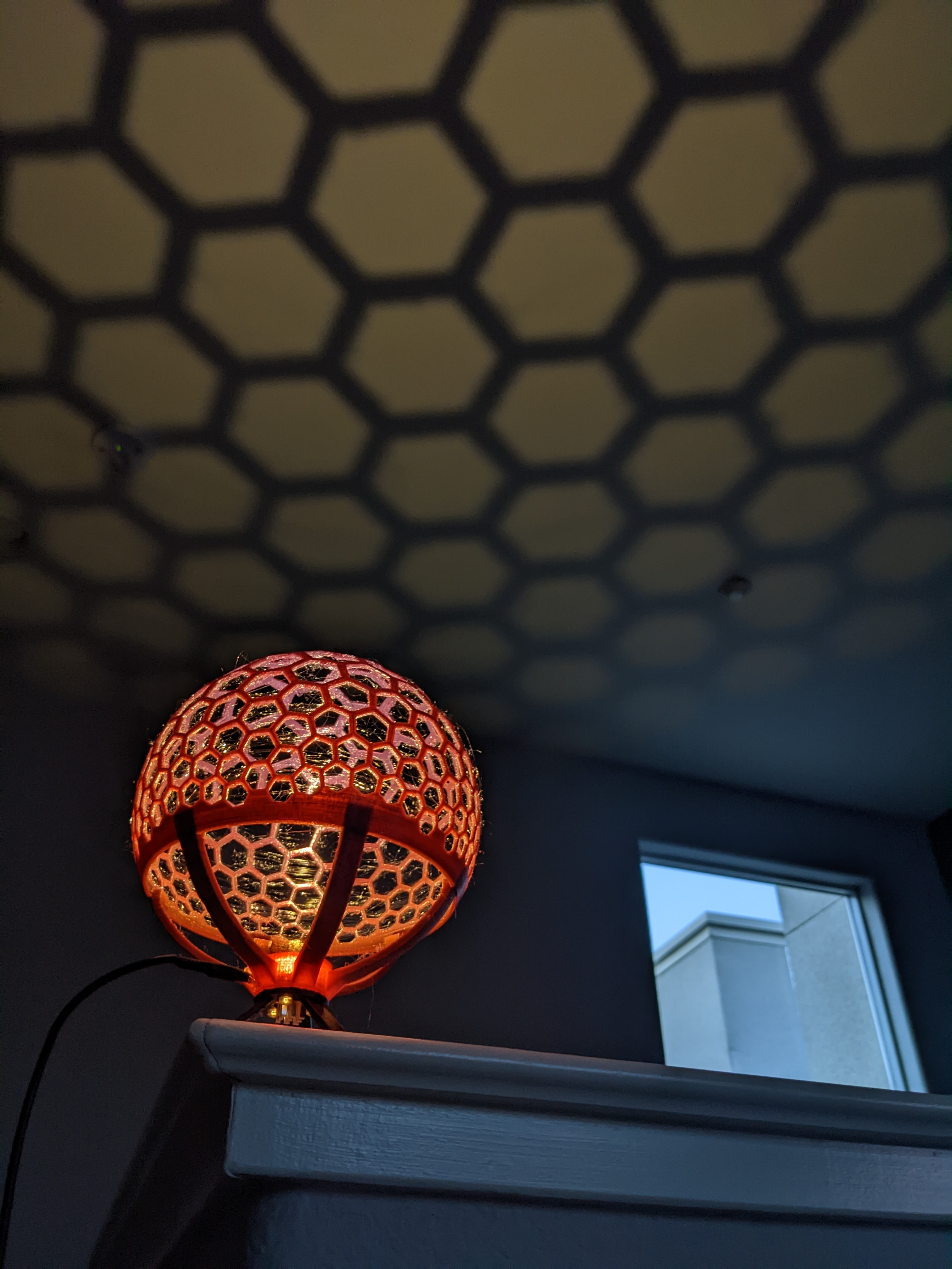Stereographic Hex Projection Lamp with LED Holder and Stand (Customizable)