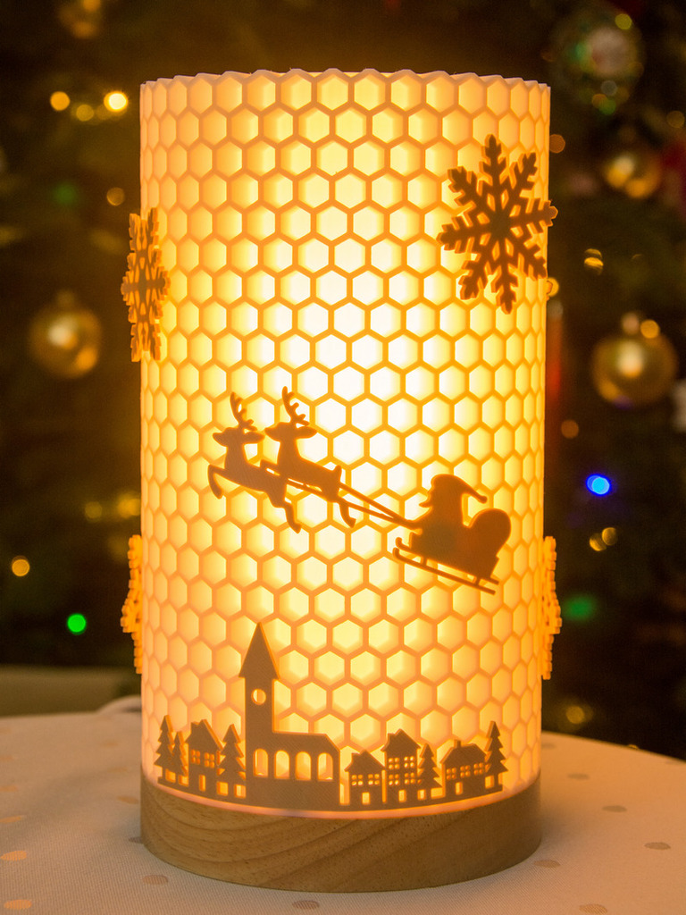 Night city add-on for the honeycomb lamp shade