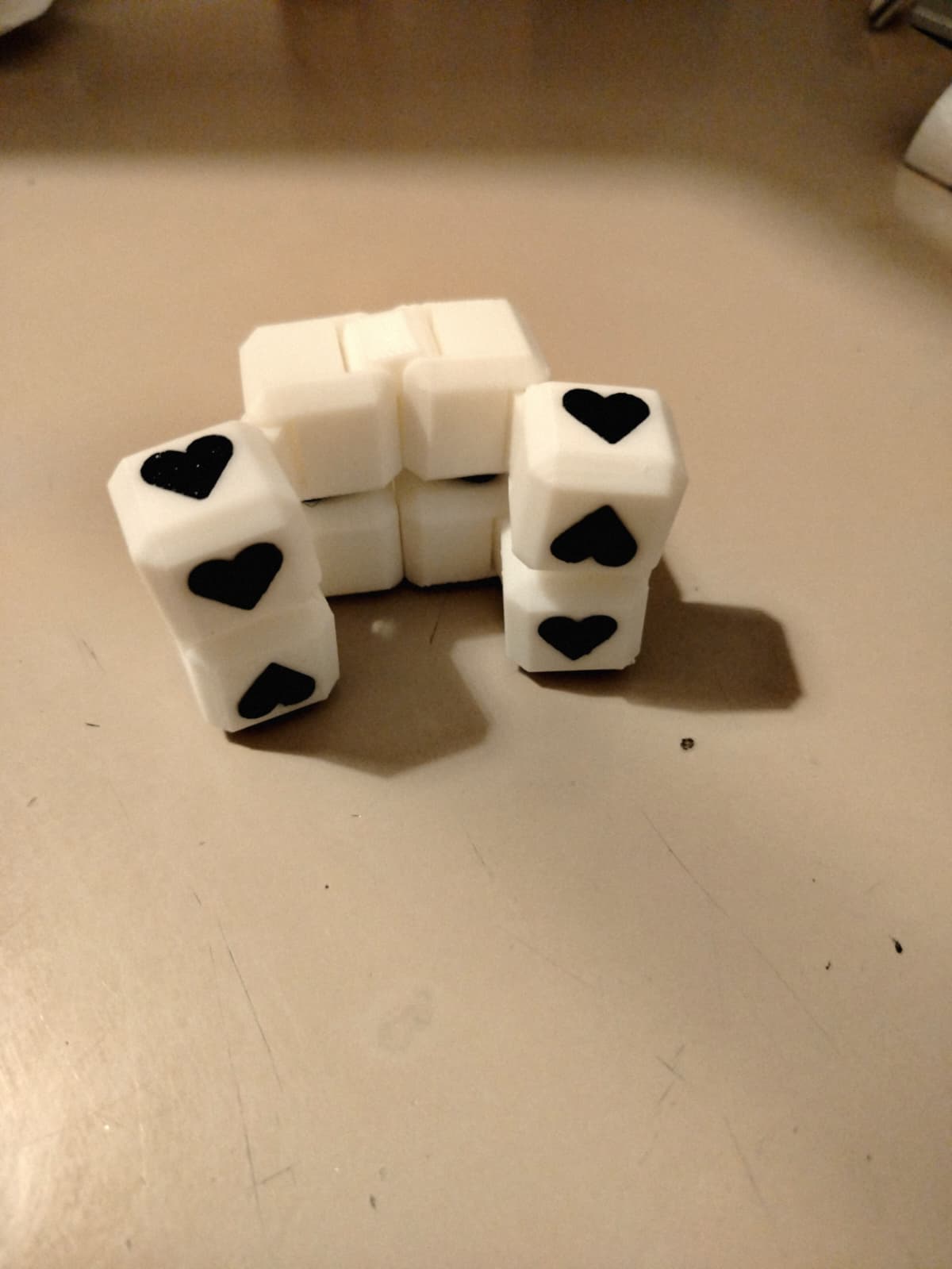 İnfinity cube with hearts  easy to print, cute valentines gift