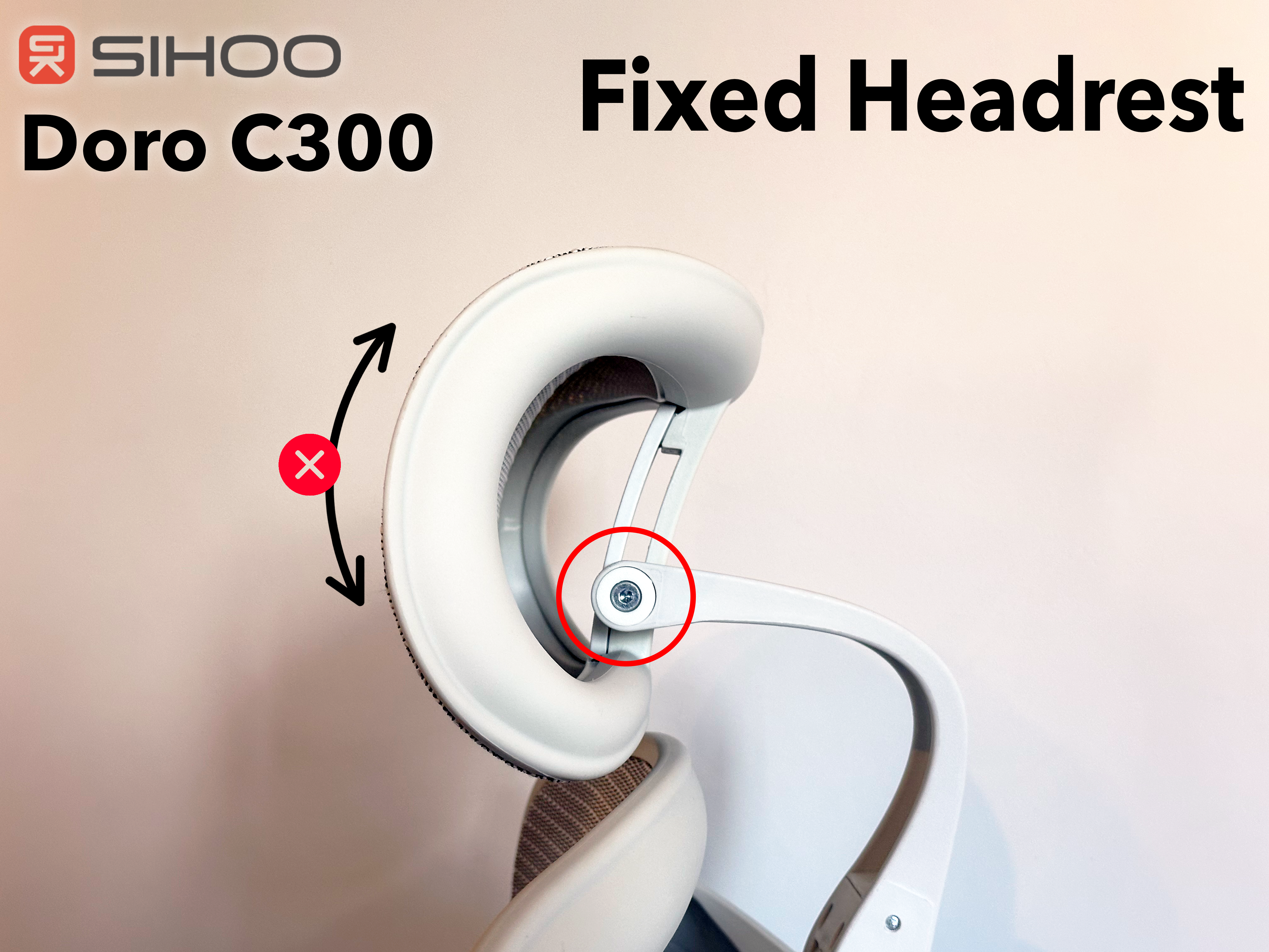 Locked Headrest for Sihoo Doro C300 Chair