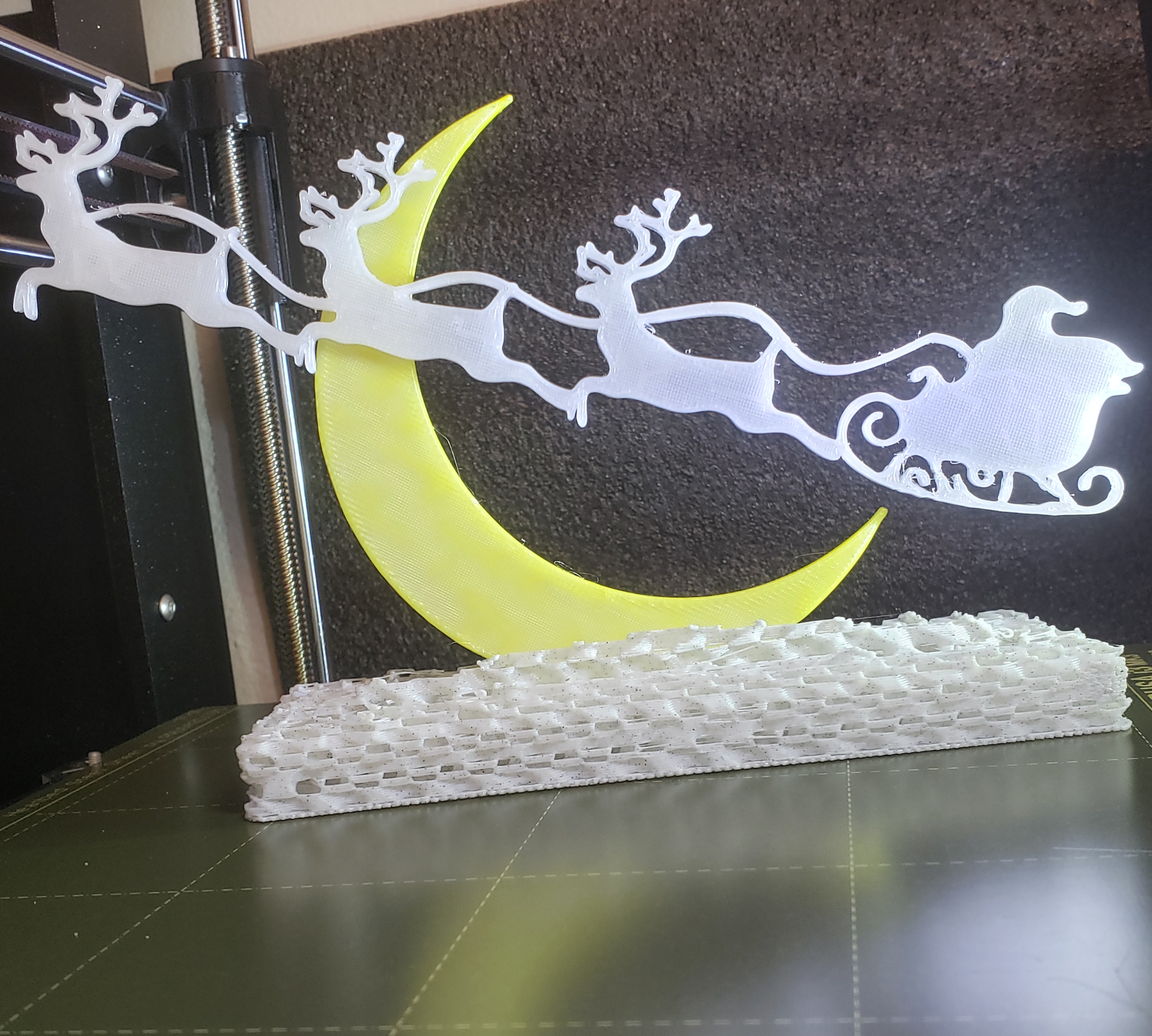 Moon Flying Santa