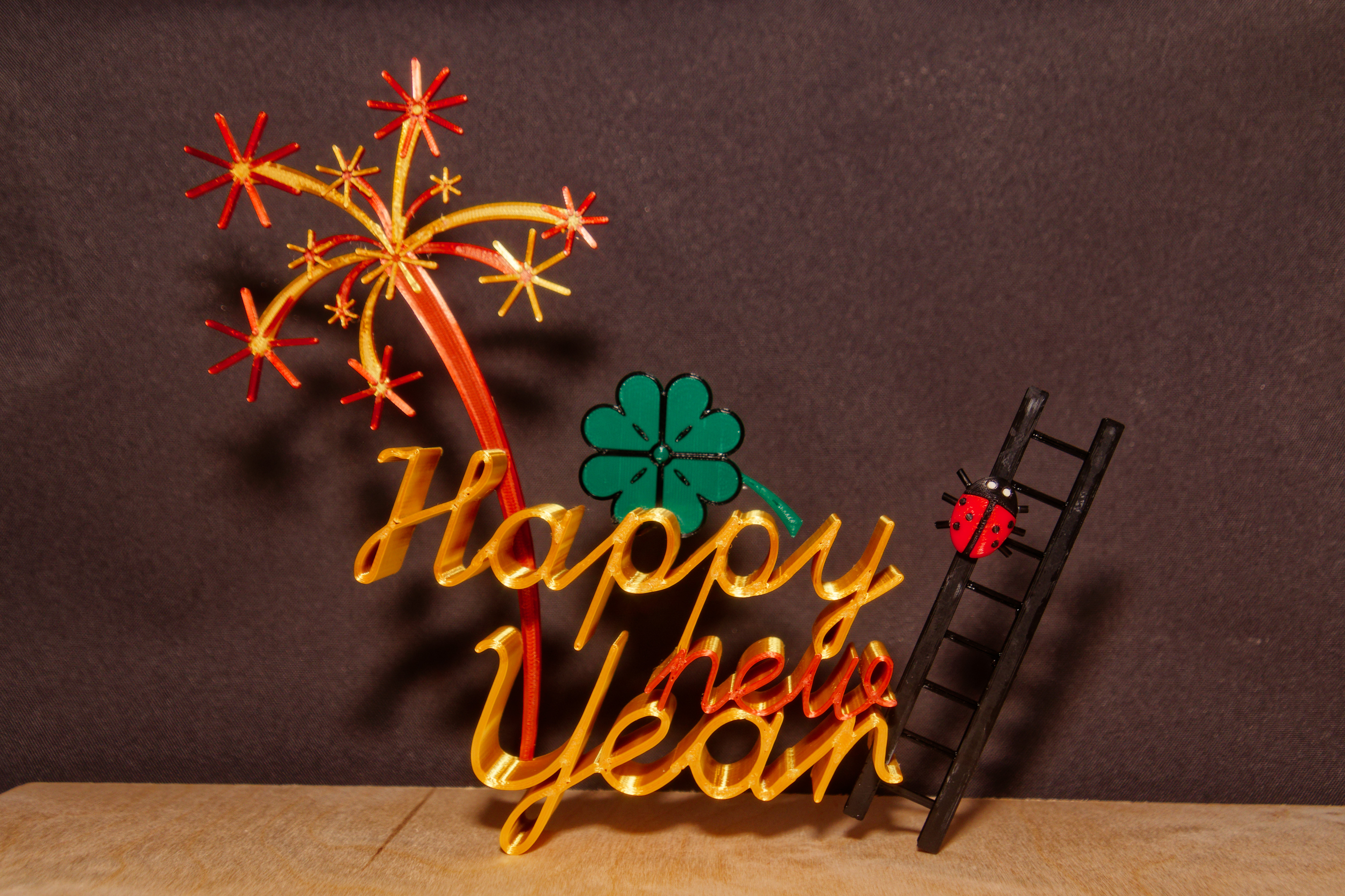 Happy new year decoration - no MMU
