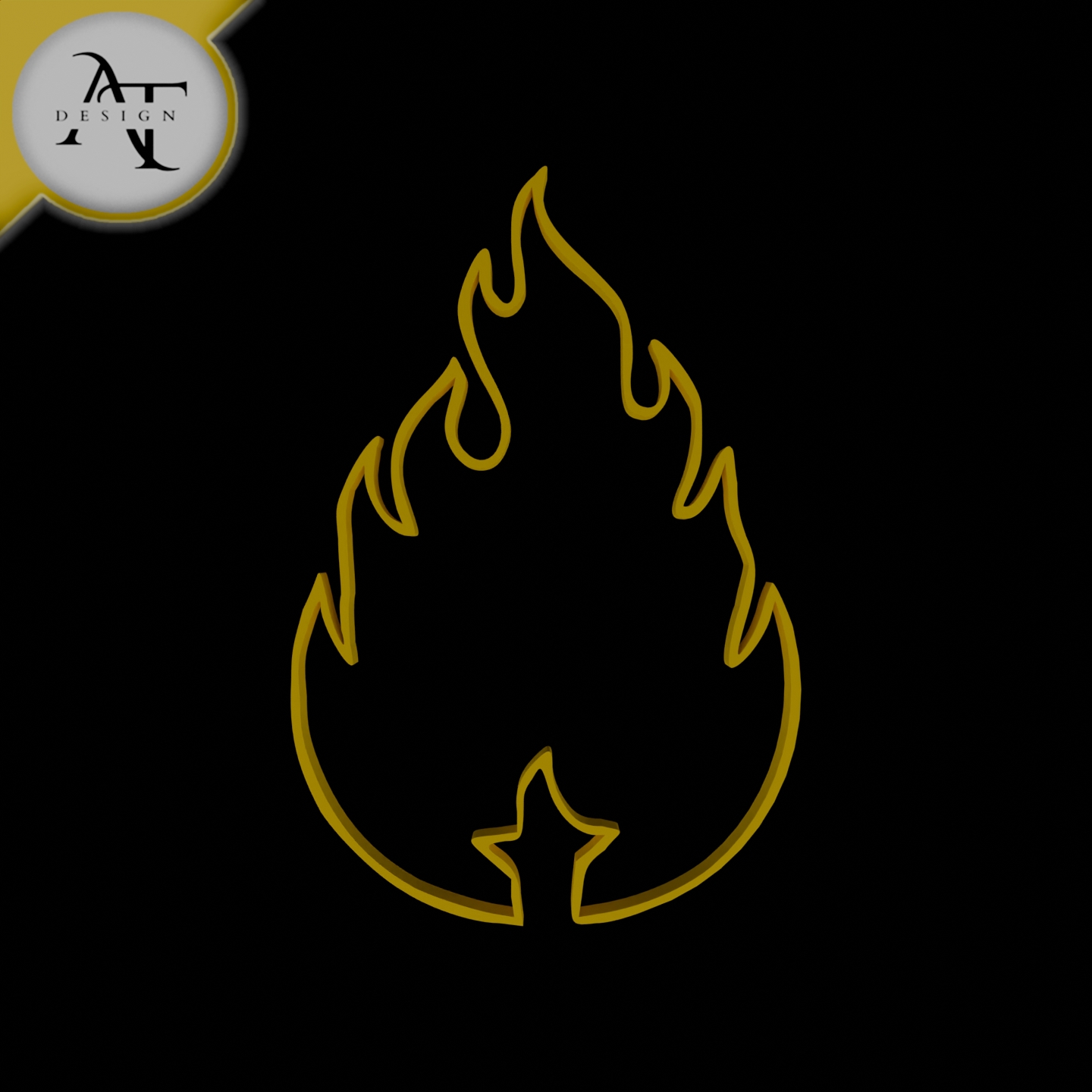 Simple Flame Symbol - 2D Art