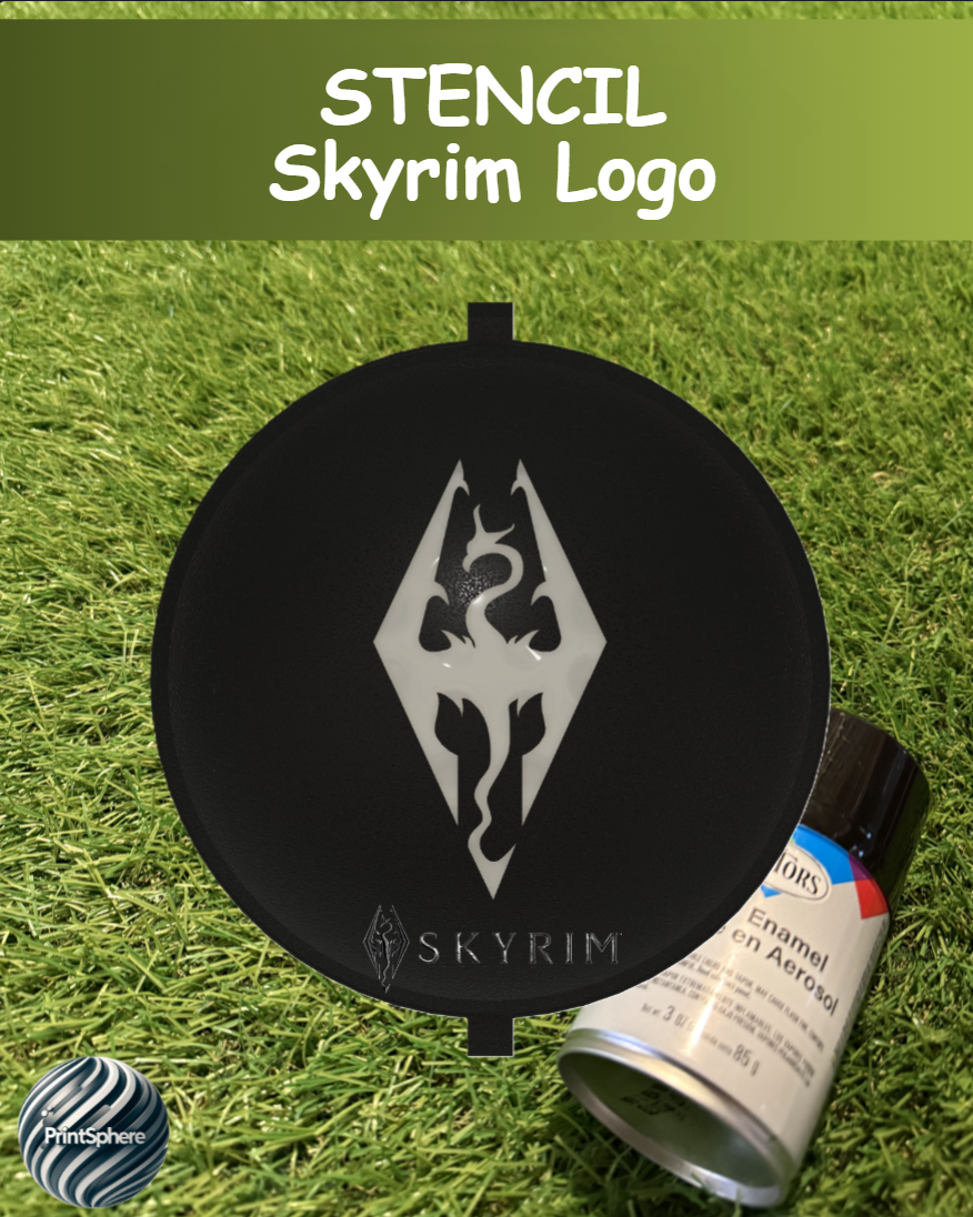 Golf - Golf Ball Stencil - Insert - Skyrim - Dragon Logo - Spray Only