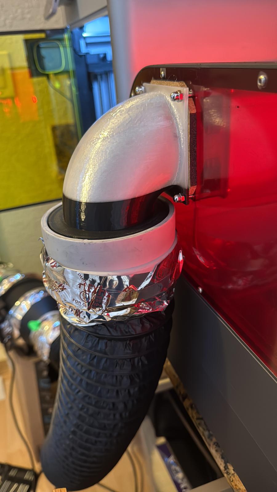 90 degree Elbow 3" to 4" - Creality Falcon2 Pro 40/60
