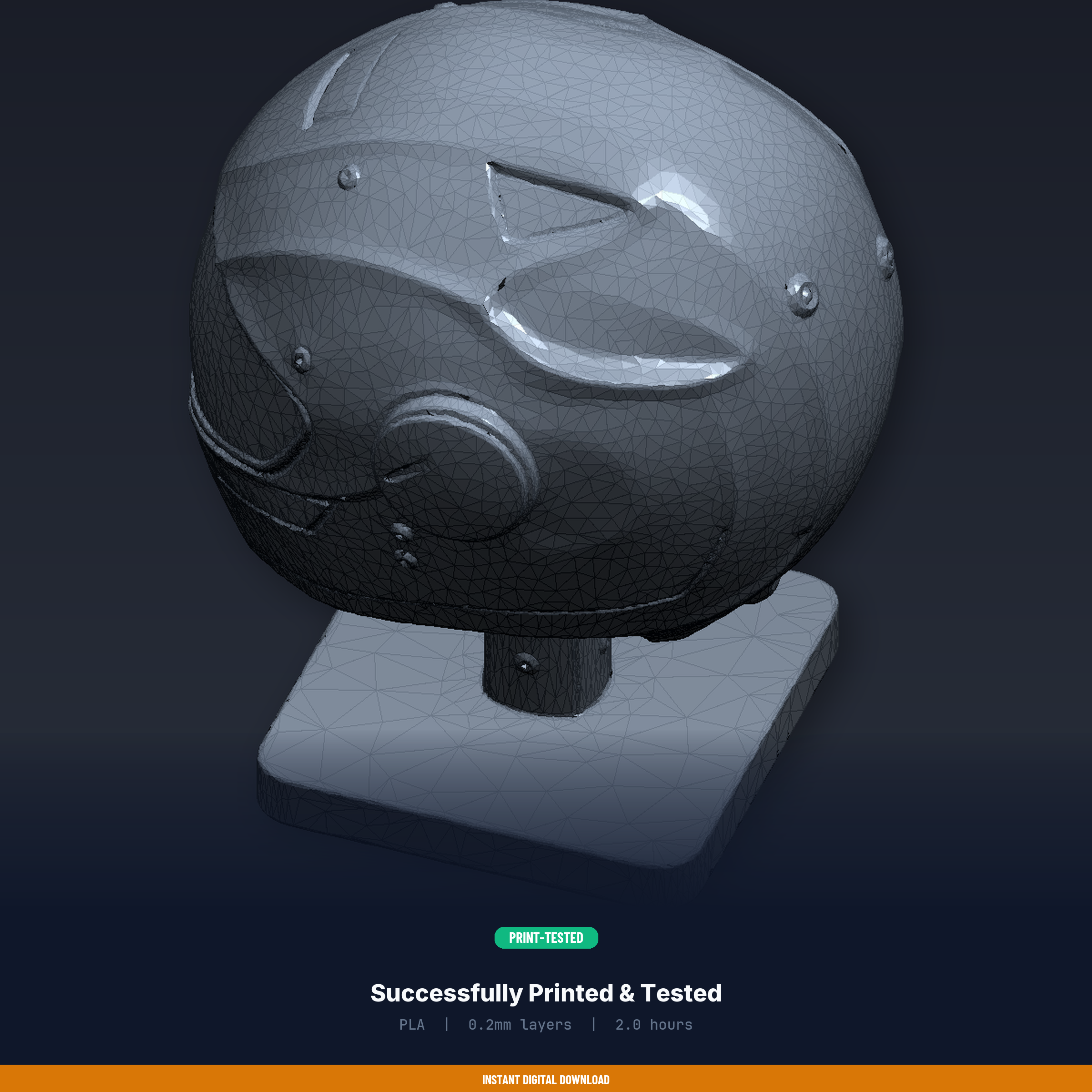 Cyberpunk Helmet Display - 3D Printable STL File — miniatura 8