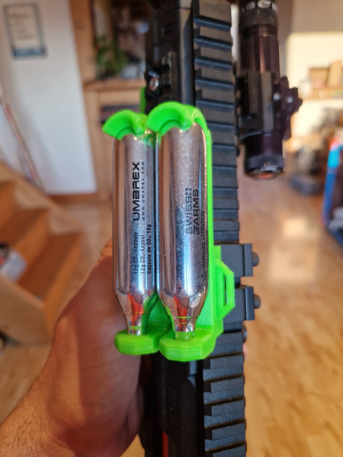 Picatinny CO2 cartridge holder