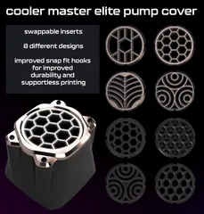 cooler master elite pump cover with swappable inserts