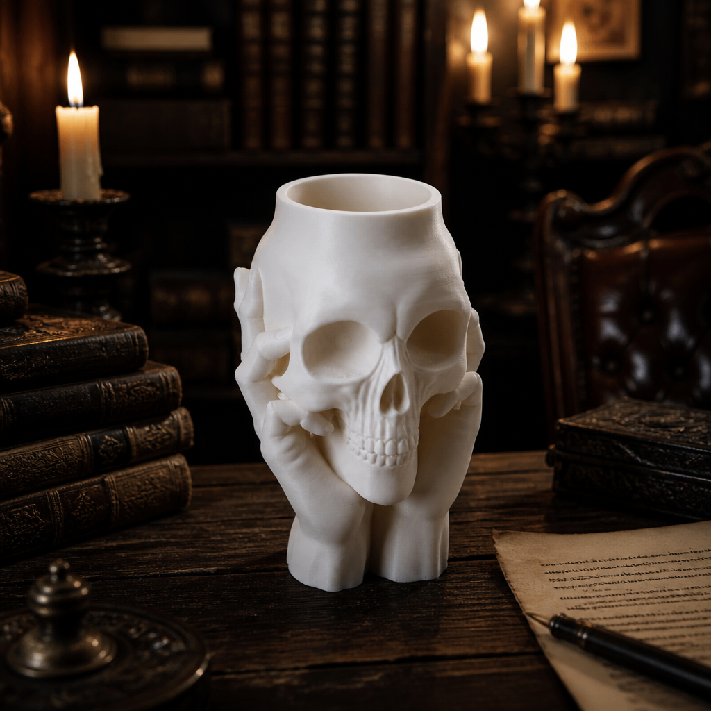 Ghost Hands Skull Vase