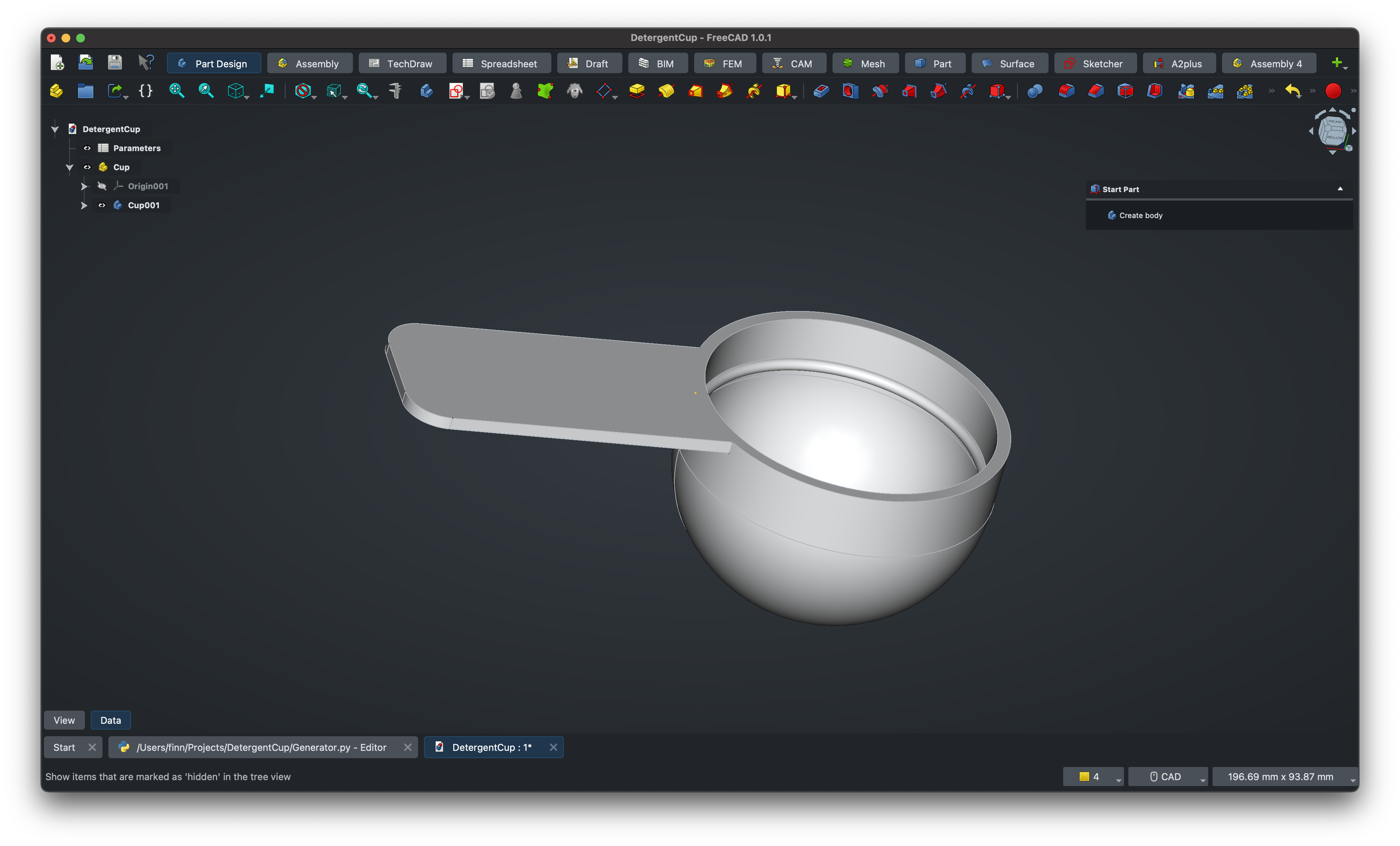 Miniatura 2 do modelo 3D Parametric Detergent/Powder Measuring Cup