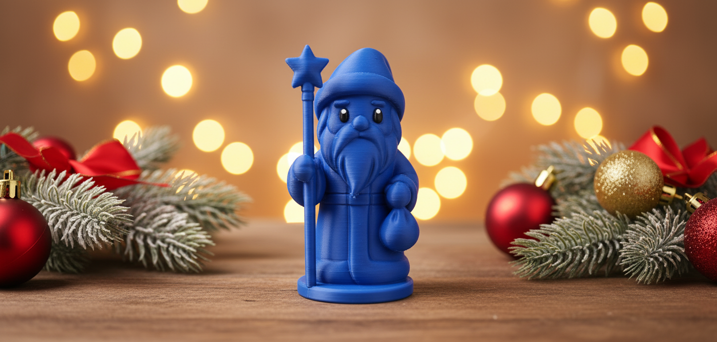 Wizard Gnome with Star Staff Christmas Figure