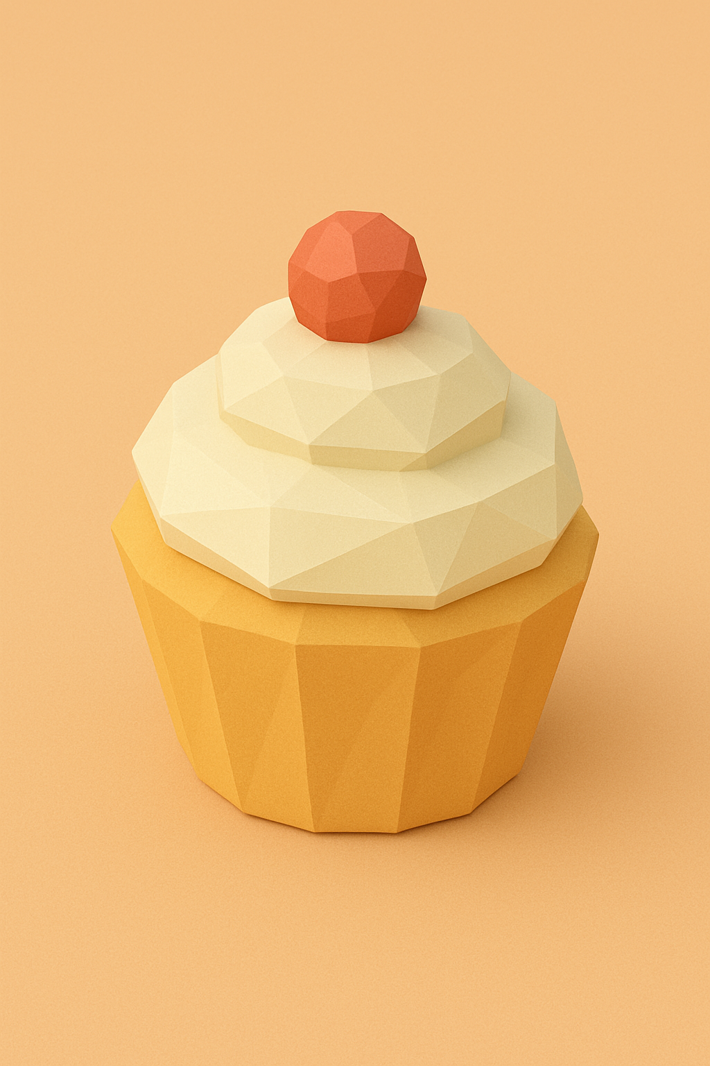 Low poly toy cupcake