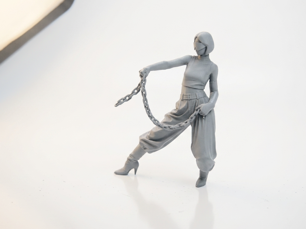 Chain Lady Warrior Figurine Female 3D Printable