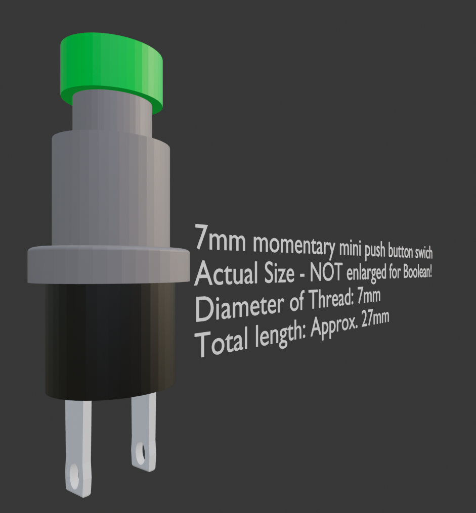 Momentary 7mm mini push button switch for use in mockups
