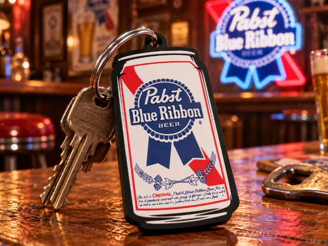 Crack Open Some Nostalgia with This Pabst Blue Ribbon Keychain!