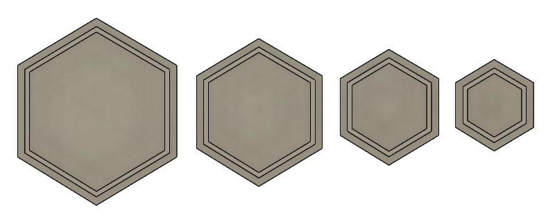 Hexagon-shaped cutouts for use in modelling clay. (4 Sizes) — miniatura 2