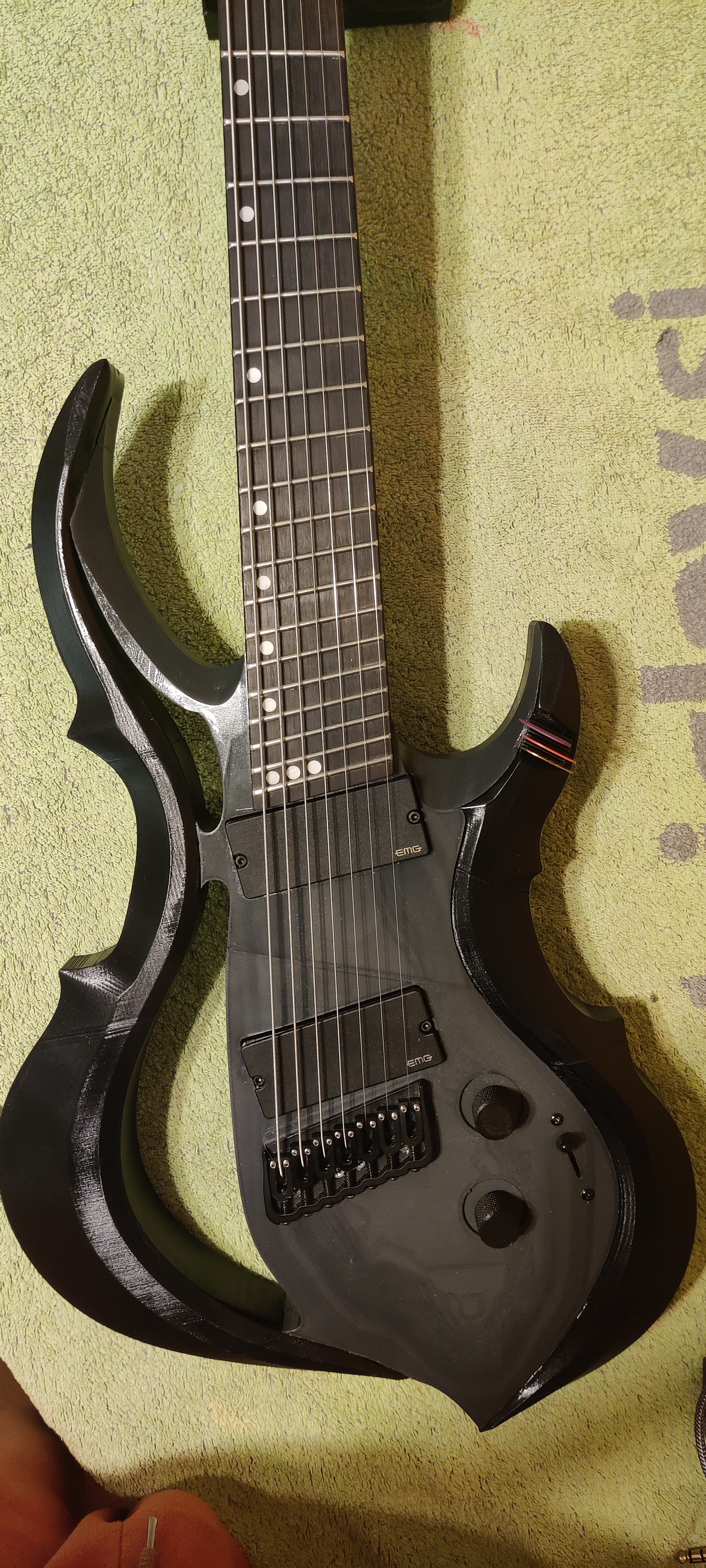 FRX style electric guitar, 7 string multiscale RedRaven4