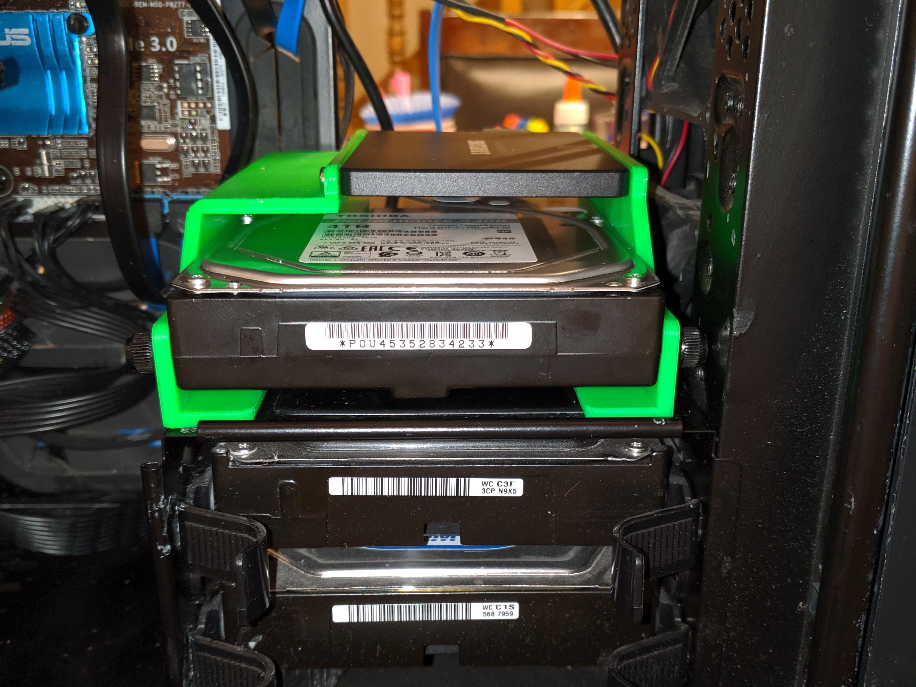 Stacked Hard Drive Mount 2.5 Solid State and 3.5 by meie1kyl Download