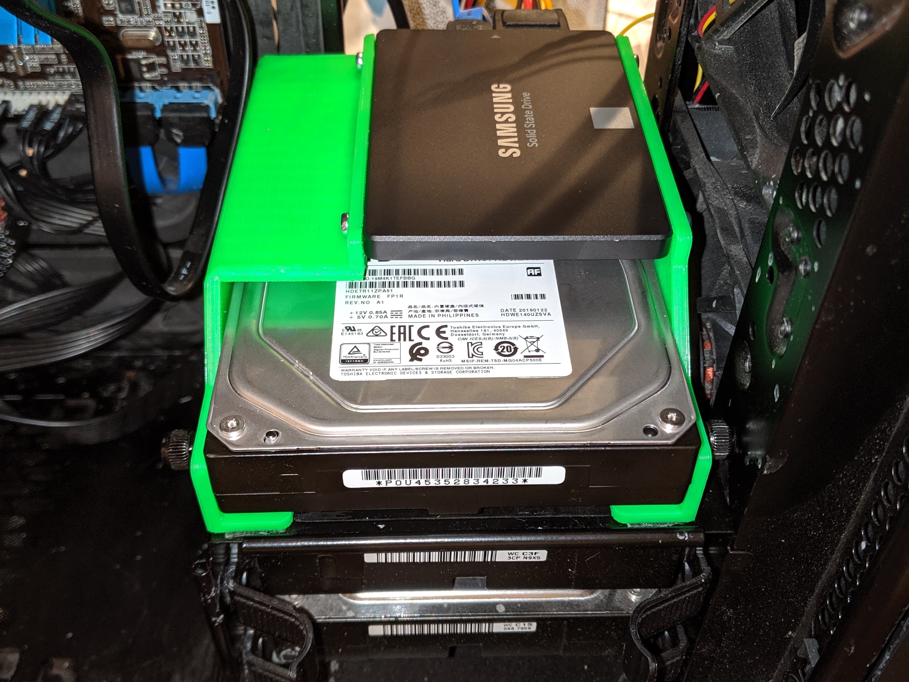 Stacked Hard Drive Mount 2.5 Solid State and 3.5 by meie1kyl Download