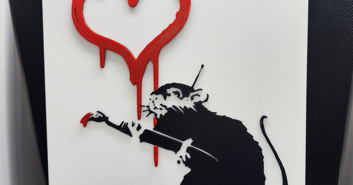 Banksy's Love Rat - 3 Color w/filament changes (1 at a time) by