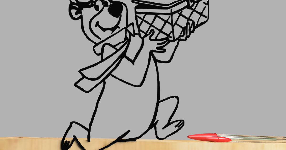 Yogi Bear stealing a picnic basket by Joe Download free STL model