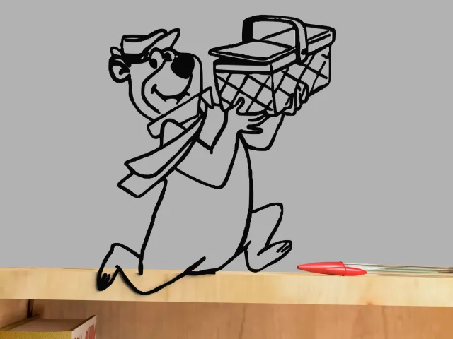 Yogi Bear stealing a picnic basket
