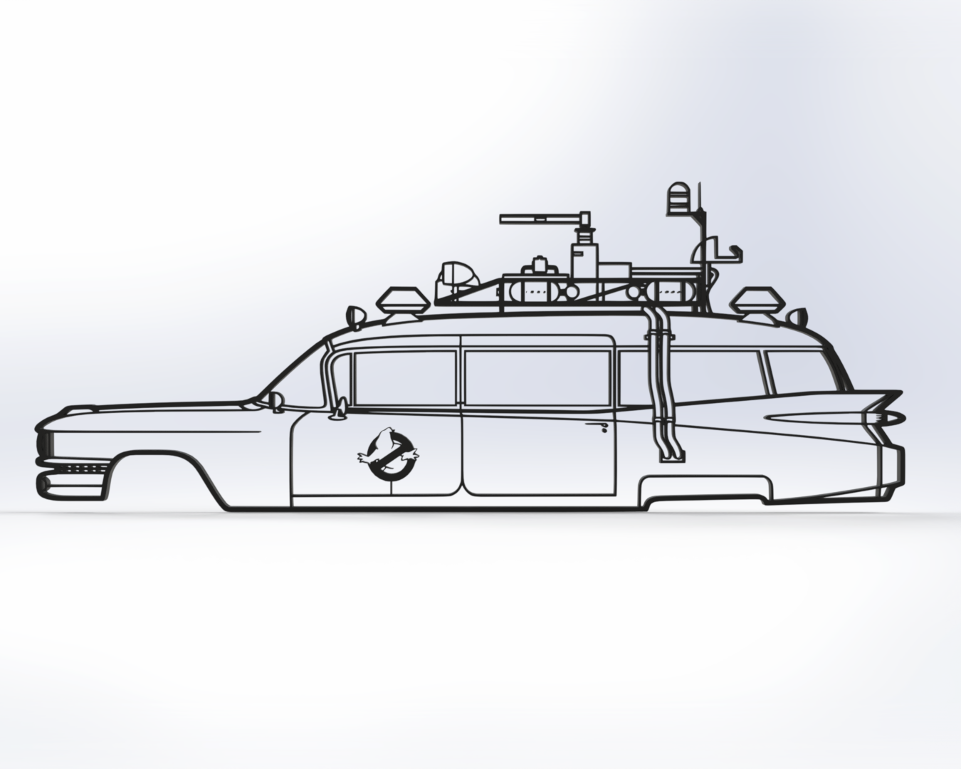 Ghostbusters Ecto1 Cadillac Sentinel Wall Art