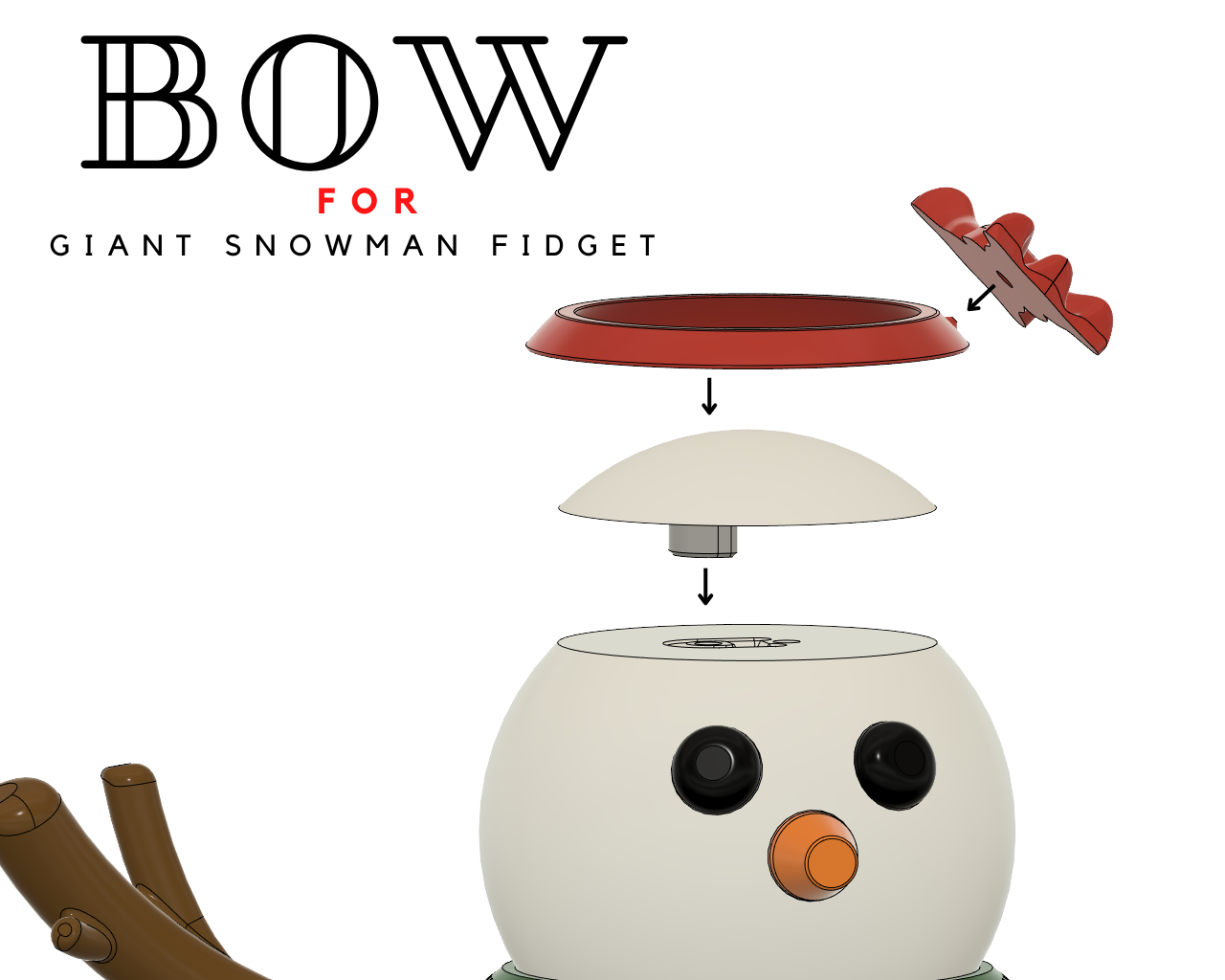 Bow For Giant Snowman Fidget By JamesThePrinter Download Free STL bow-for-giant-snowman-fidget-by-jamestheprinter-download-free-stl