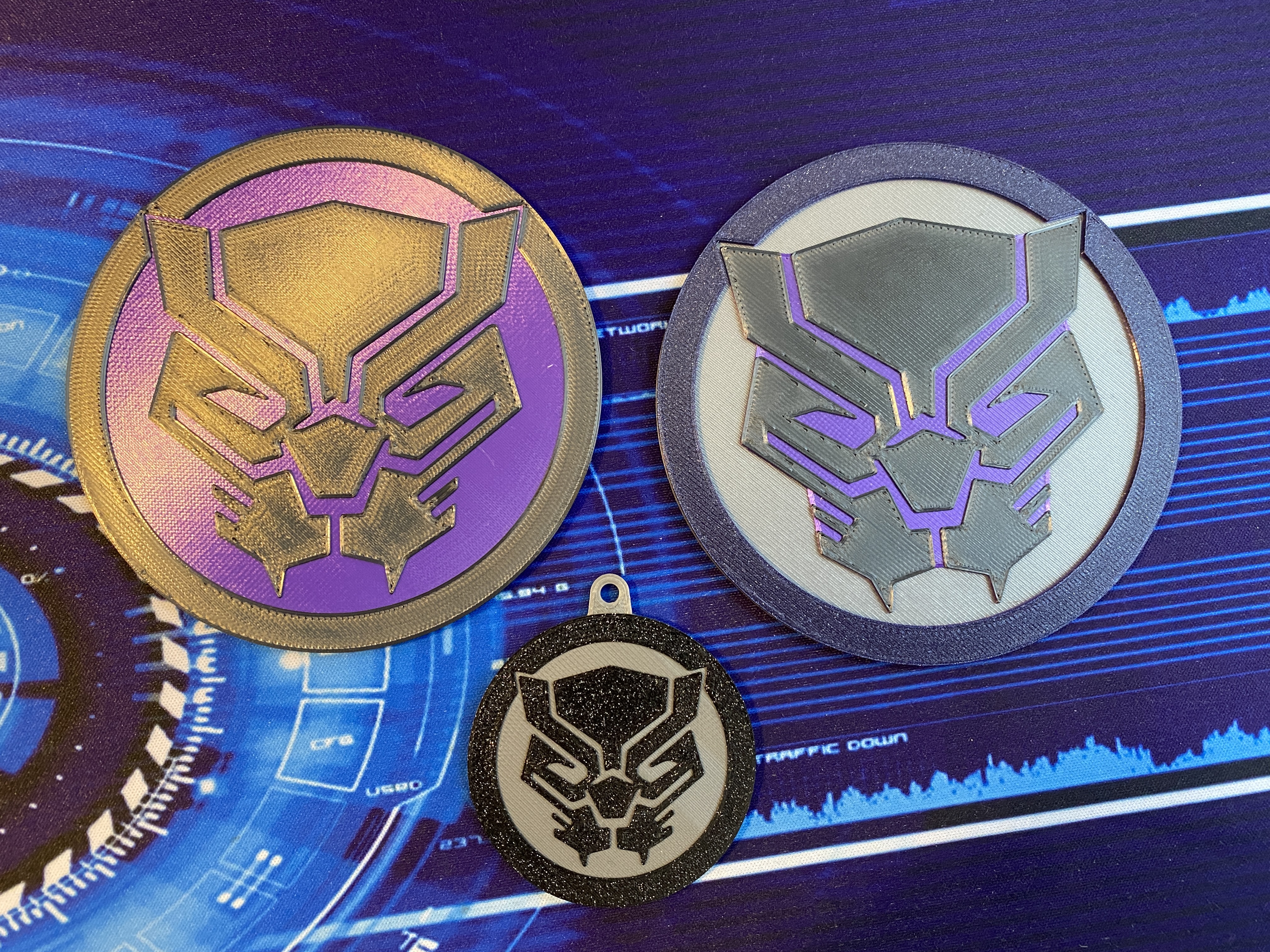 Black Panther Coaster and Keychain