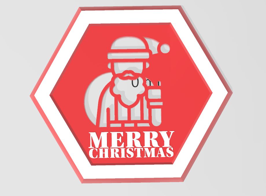 Coaster - Merry Christmas - Stop Sign Design