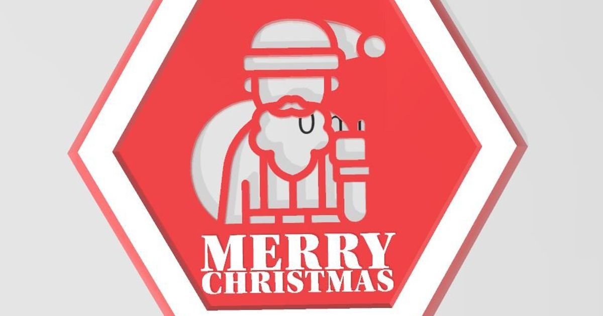 Coaster - Merry Christmas - Stop Sign Design by Ksprinter | Download